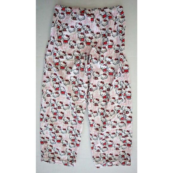 Pottery Barn Teen Sz L White Hello Kitty Organic Cotton Flannel Pajama Set - Picture 10 of 14